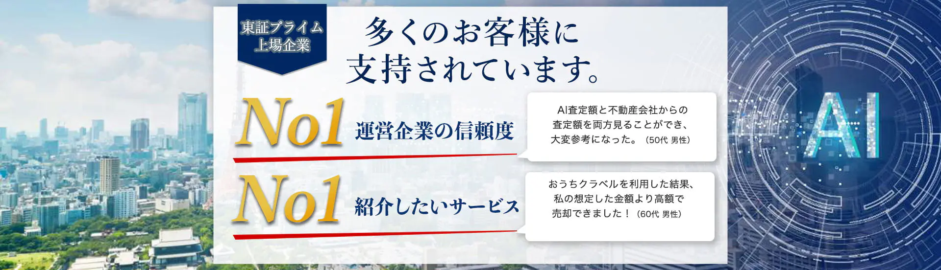 【東証プライム上場企業】多くのお客様に支持されています。No1運営企業の信頼度/No1紹介したいサービス